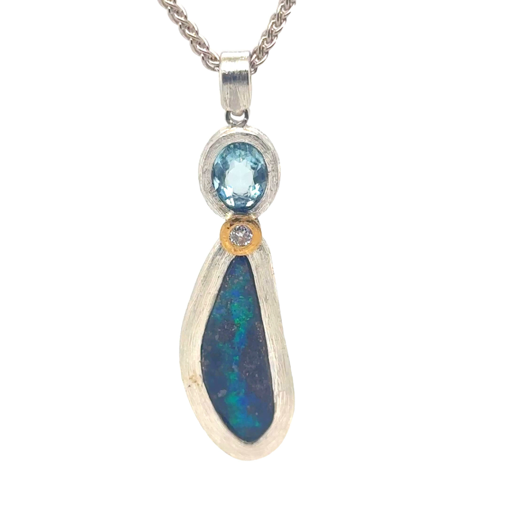 18K yellow gold and Sterling Silver Pendant